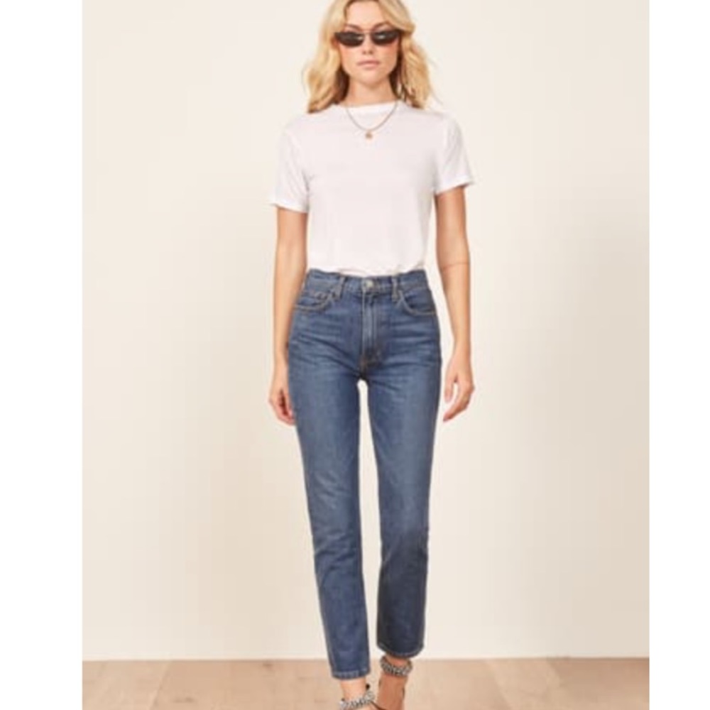 Reformation Julia Crop High Waisted Cigarette Jeans